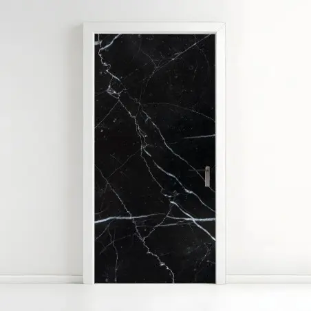 Türaufkleber schwarze marquina marmorstruktur für moderne interieur – Wallnifity®