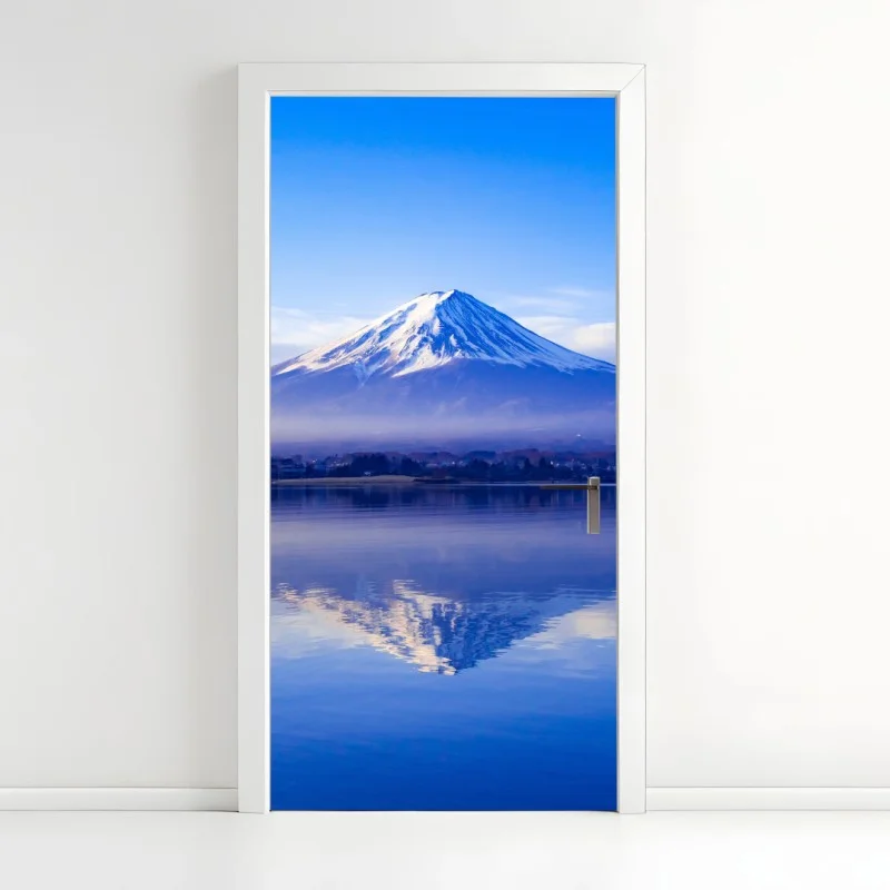 Türaufkleber Mount Fuji morgendliche reflexion über ruhigem see