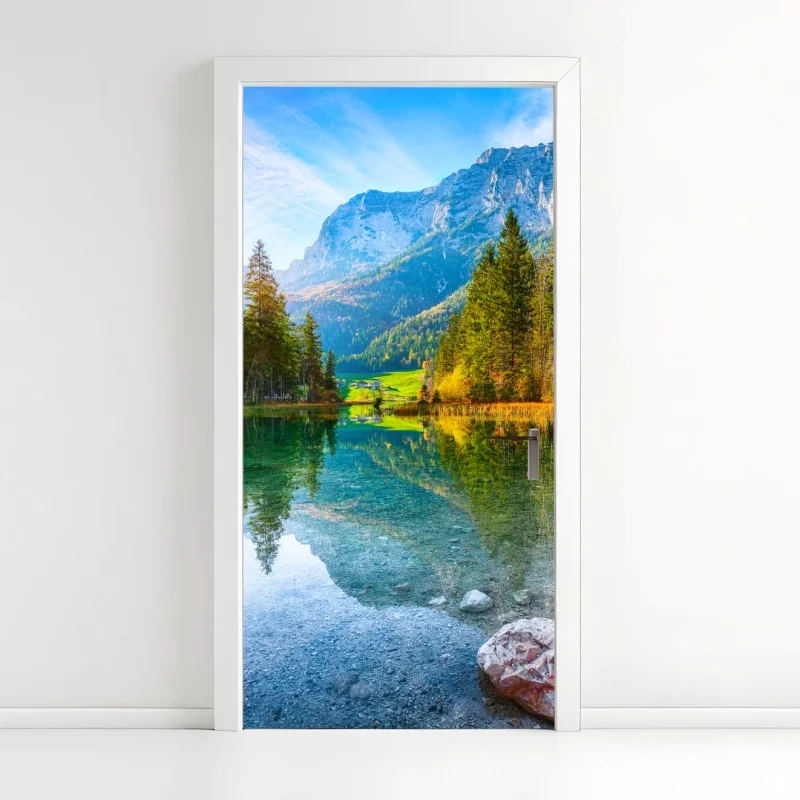 Türaufkleber Hintersee herbstliche see- und bergspiegelung