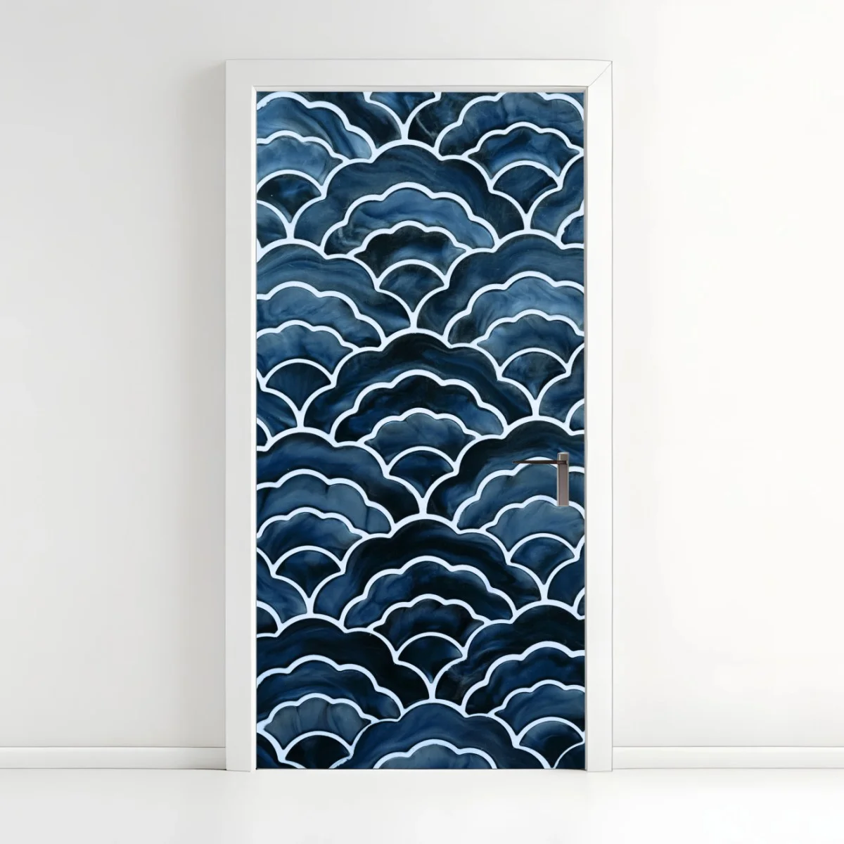 Türaufkleber japanisches blaues seigaiha-wellenmuster – Wallnifity® Türaufkleber japanisches blaues seigaiha-wellenmuster – Wallnifity®