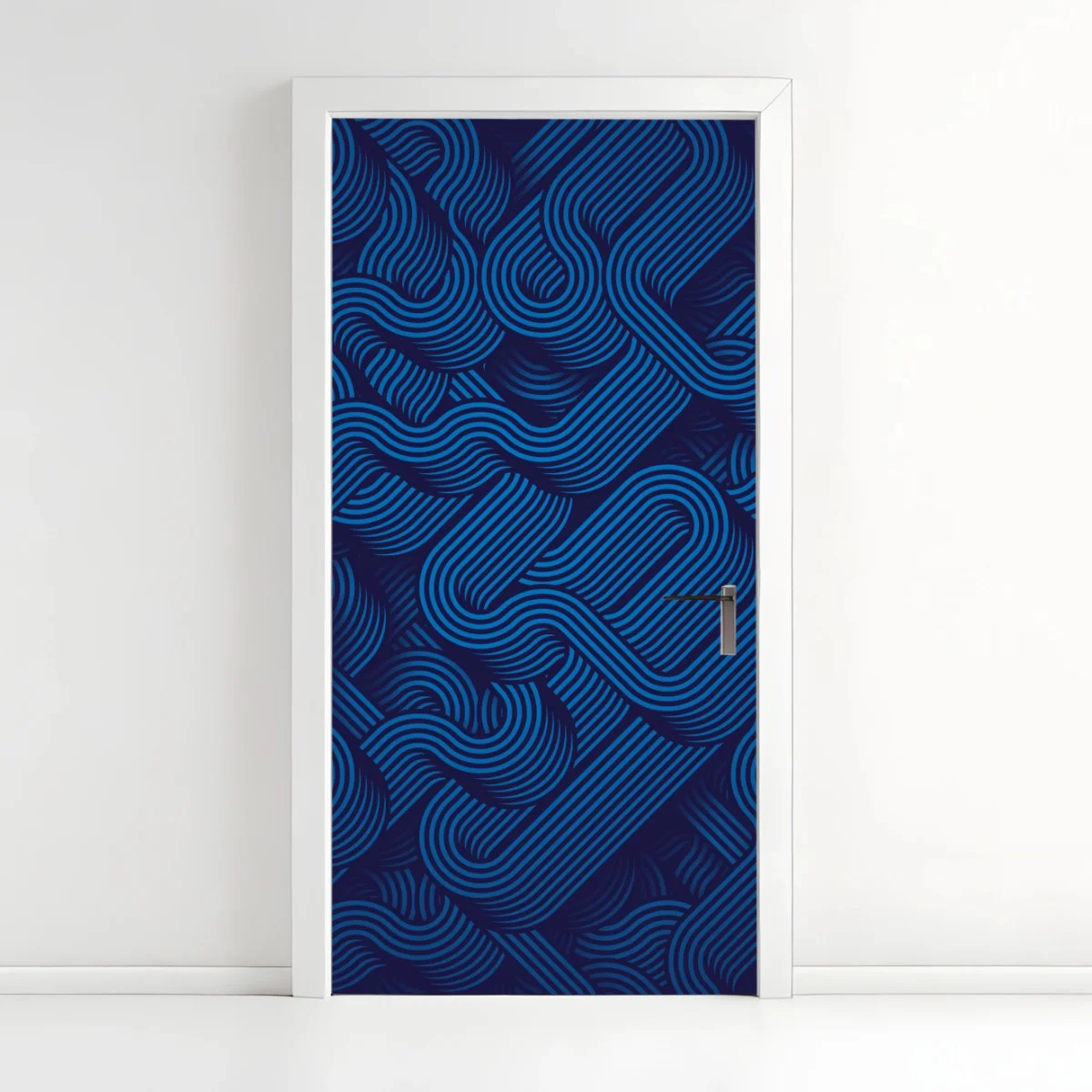 Türaufkleber tiefblaues abstraktes linienmuster – Wallnifity® Türaufkleber tiefblaues abstraktes linienmuster – Wallnifity®