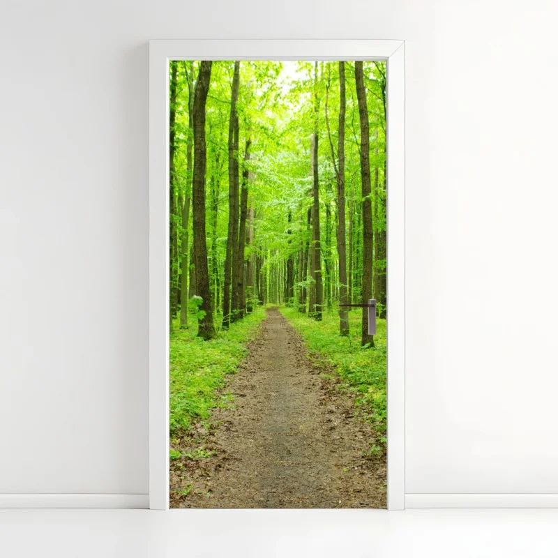 Türaufkleber ruhiger grüner waldweg