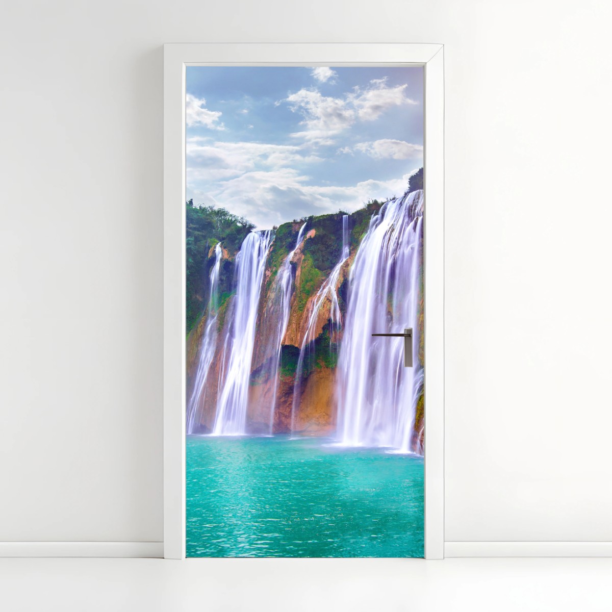 Türaufkleber Jiulong wasserfall türkis kaskade in Luoping, China – Wallnifity®
