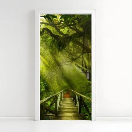 Türaufkleber sonnenbeschienener waldweg – Wallnifity®