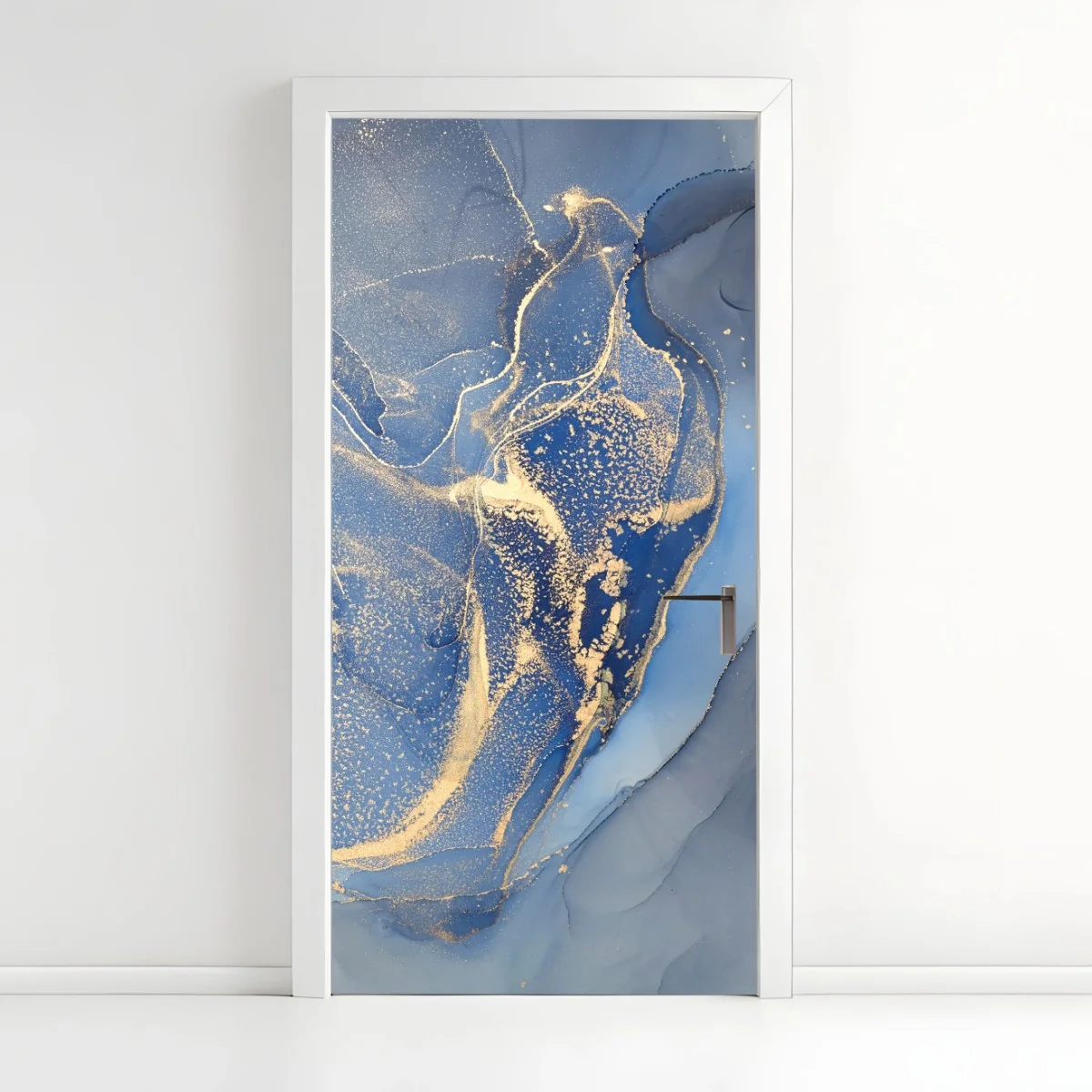 Türaufkleber ozeanblauer marmor mit goldenen adern – Wallnifity® Türaufkleber ozeanblauer marmor mit goldenen adern – Wallnifity®