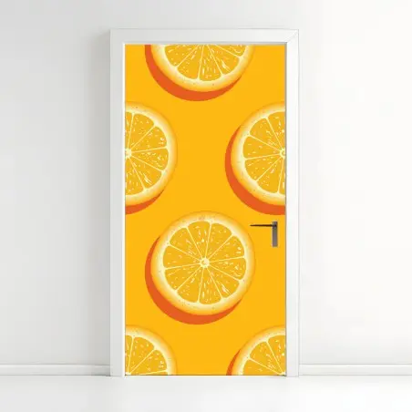 Türaufkleber lebhaftes muster mit orangenscheiben – Wallnifity®