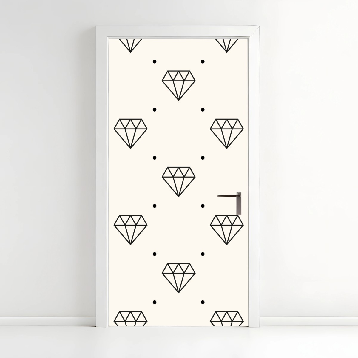 Türaufkleber minimalistisches diamantenmuster mit punkten – Wallnifity®