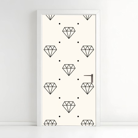 Türaufkleber minimalistisches diamantenmuster mit punkten – Wallnifity®