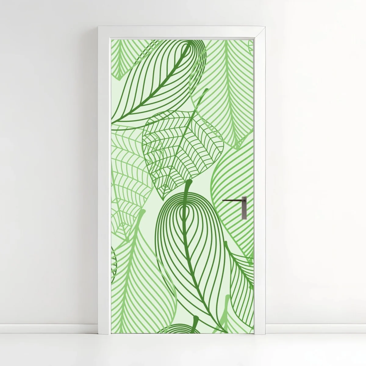 Türaufkleber grünes botanisches blättermuster – Wallnifity® Türaufkleber grünes botanisches blättermuster – Wallnifity®