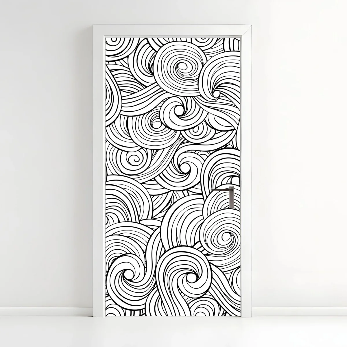Türaufkleber schwarzweißes spiralmuster – Wallnifity® Türaufkleber schwarzweißes spiralmuster – Wallnifity®