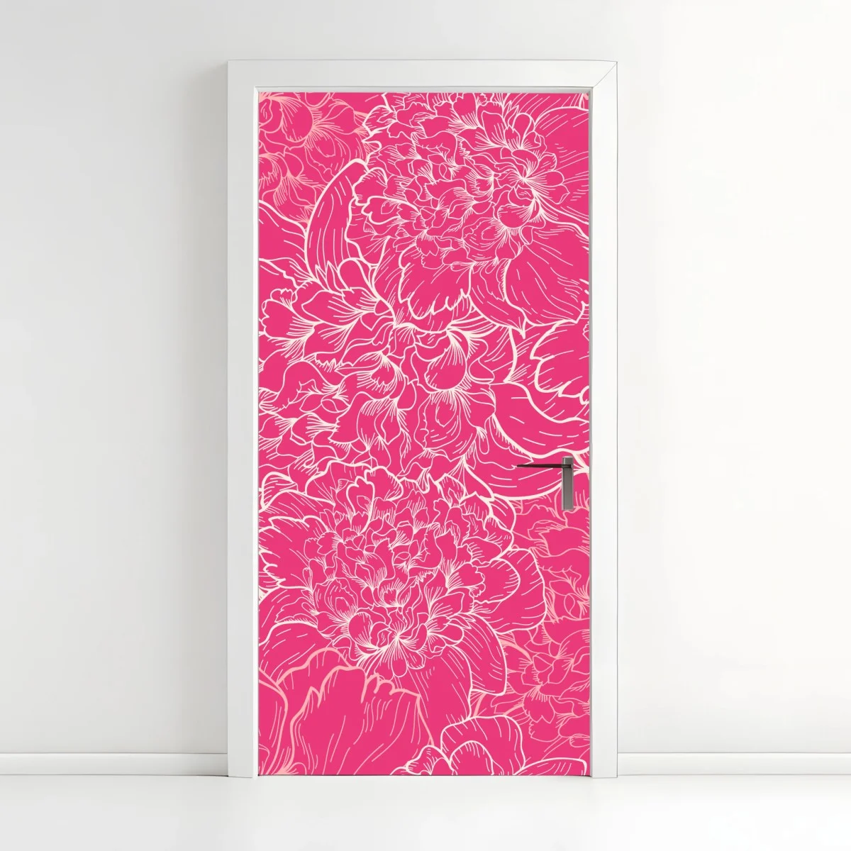 Türaufkleber leuchtendes rosa pfingstrosenmuster – Wallnifity® Türaufkleber leuchtendes rosa pfingstrosenmuster – Wallnifity®