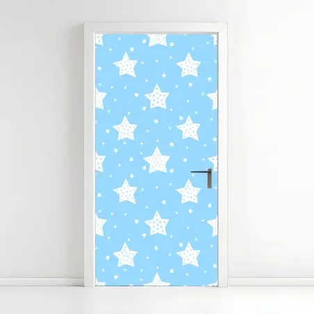 Türaufkleber weiche blaue sterne für das kinderzimmer – Wallnifity®