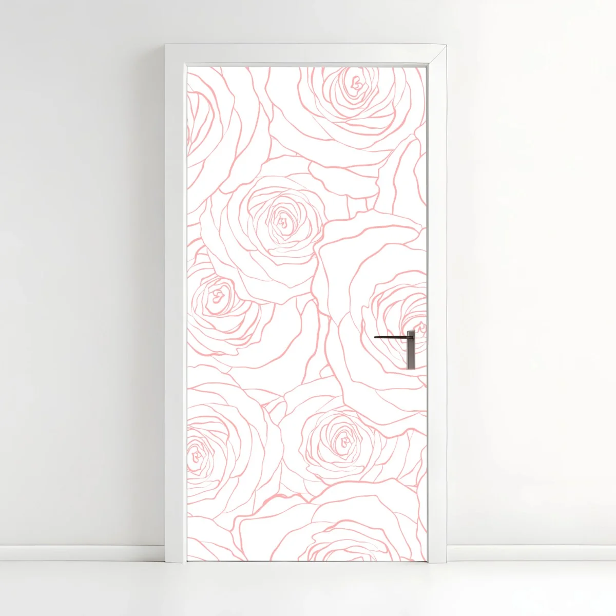 Türaufkleber zartes muster rosa rosen – Wallnifity® Türaufkleber zartes muster rosa rosen – Wallnifity®