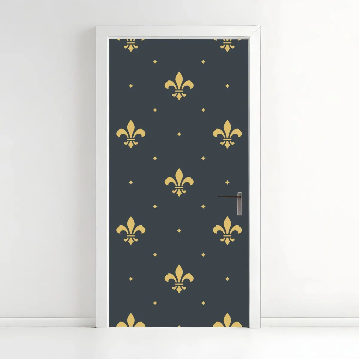 Türaufkleber goldenes lilienmuster auf dunklem hintergrund – Wallnifity®
