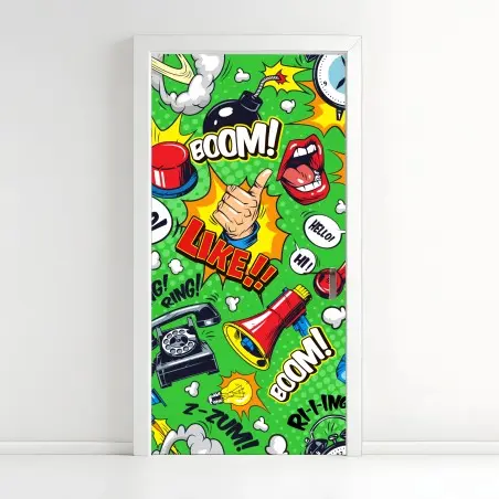 Türaufkleber comic pop-art explosionsmuster – Wallnifity®