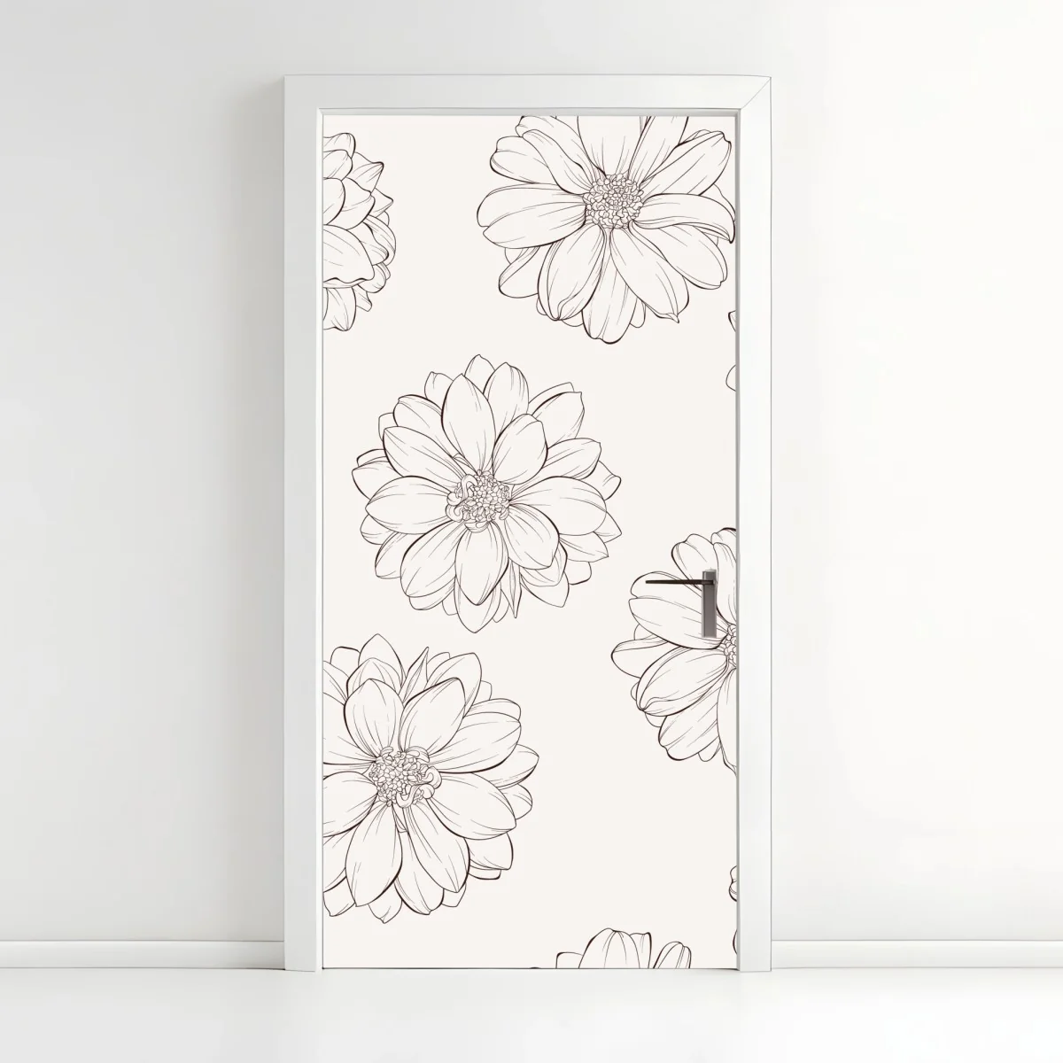 Türaufkleber zartes blumenmuster in beige – Wallnifity® Türaufkleber zartes blumenmuster in beige – Wallnifity®