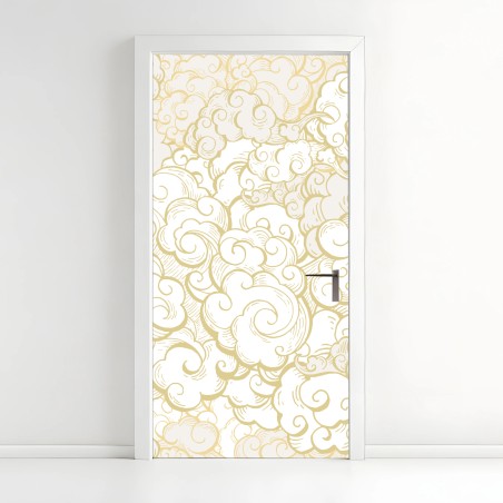 Türaufkleber goldenes ornamentales wolkenmuster – Wallnifity®