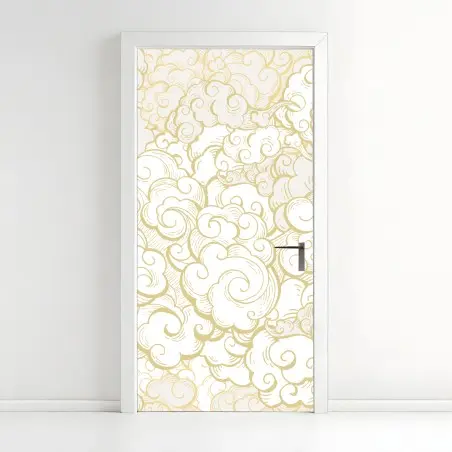 Türaufkleber goldenes ornamentales wolkenmuster – Wallnifity®