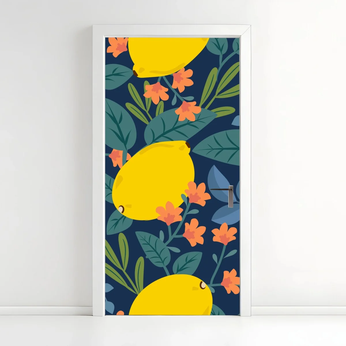 Türaufkleber leuchtendes botanisches zitronenmuster – Wallnifity® Türaufkleber leuchtendes botanisches zitronenmuster – Wallnifity®