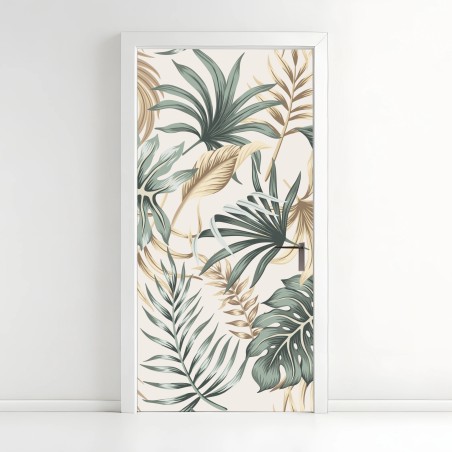 Türaufkleber tropisches botanisches blättermuster – Wallnifity®