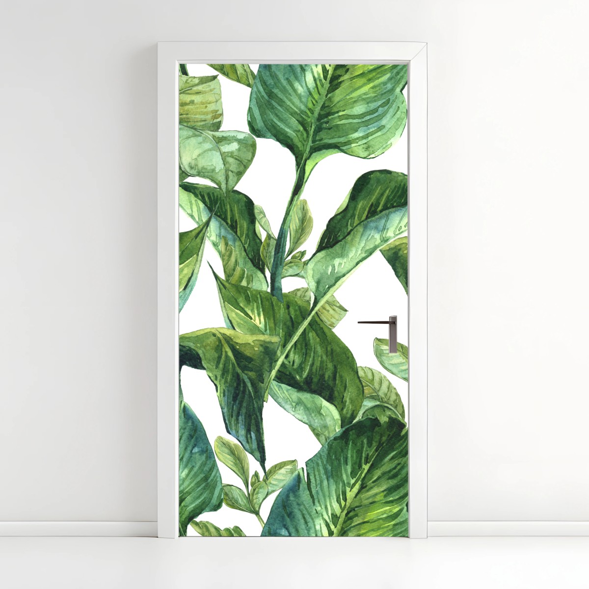 Türaufkleber üppiges aquarellmuster tropischer blätter – Wallnifity®