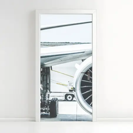 Türaufkleber nahaufnahme triebwerk am terminal – Wallnifity®