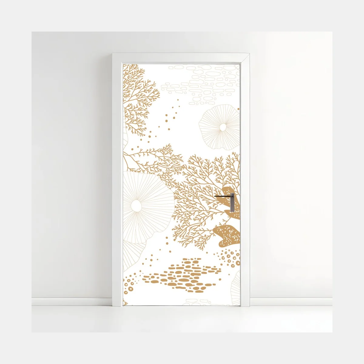 Türaufkleber zartes goldenes korallenmuster – Wallnifity® Türaufkleber zartes goldenes korallenmuster – Wallnifity®