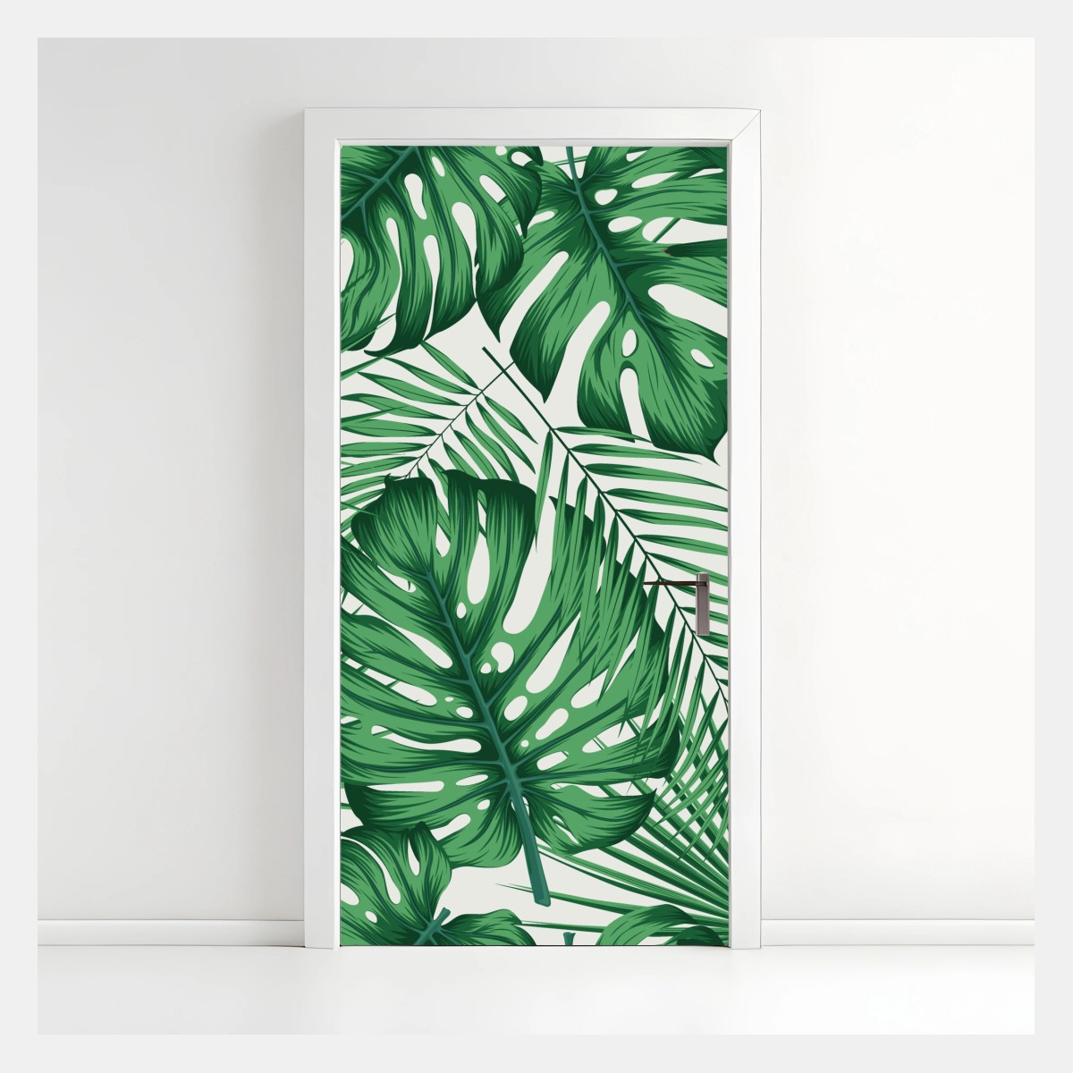Türaufkleber tropisches monstera- und palmblättermuster – Wallnifity®