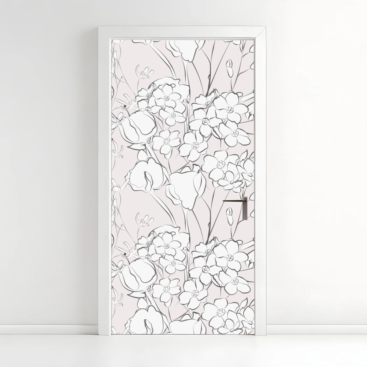 Türaufkleber zartes pastellblumenmuster – Wallnifity®