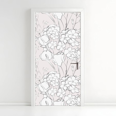Türaufkleber zartes pastellblumenmuster – Wallnifity®
