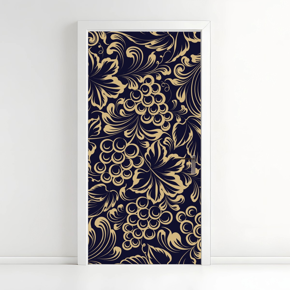 Türaufkleber elegantes barockes weintraubenmuster in gold – Wallnifity®