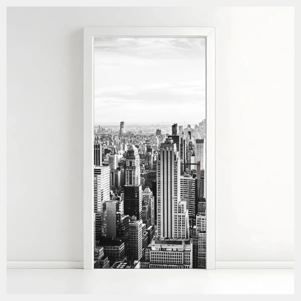 Türaufkleber New York panorama in schwarzweiß – Wallnifity®