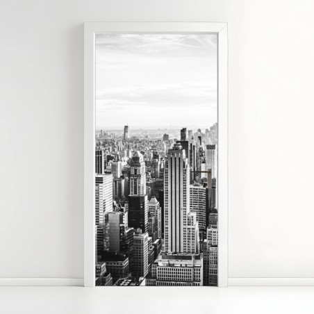 Türaufkleber New York panorama in schwarzweiß – Wallnifity®