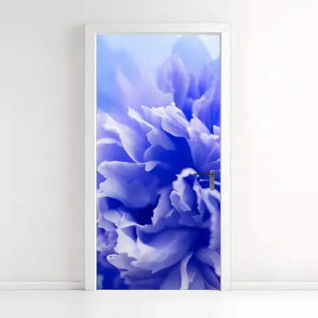 Türaufkleber sanfte blaue abstrakte blume nahaufnahme – Wallnifity®