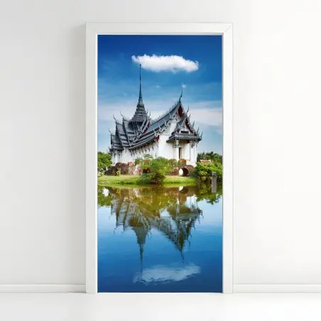 Türaufkleber Sanphet Prasat palast am spiegelnden see – Wallnifity®
