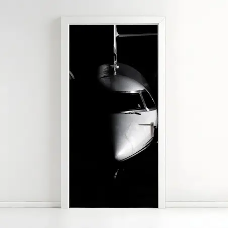 Türaufkleber monochromes porträt der flugzeugnase – Wallnifity®