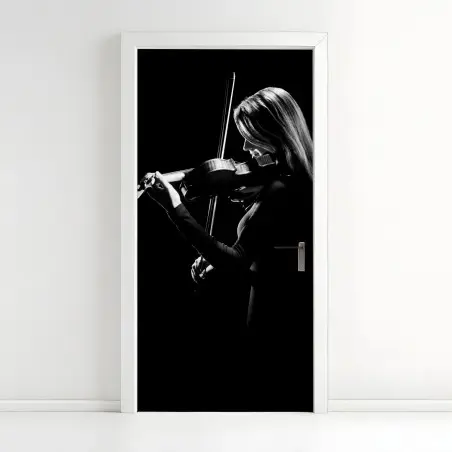 Türaufkleber elegante geigerin silhouette – Wallnifity®