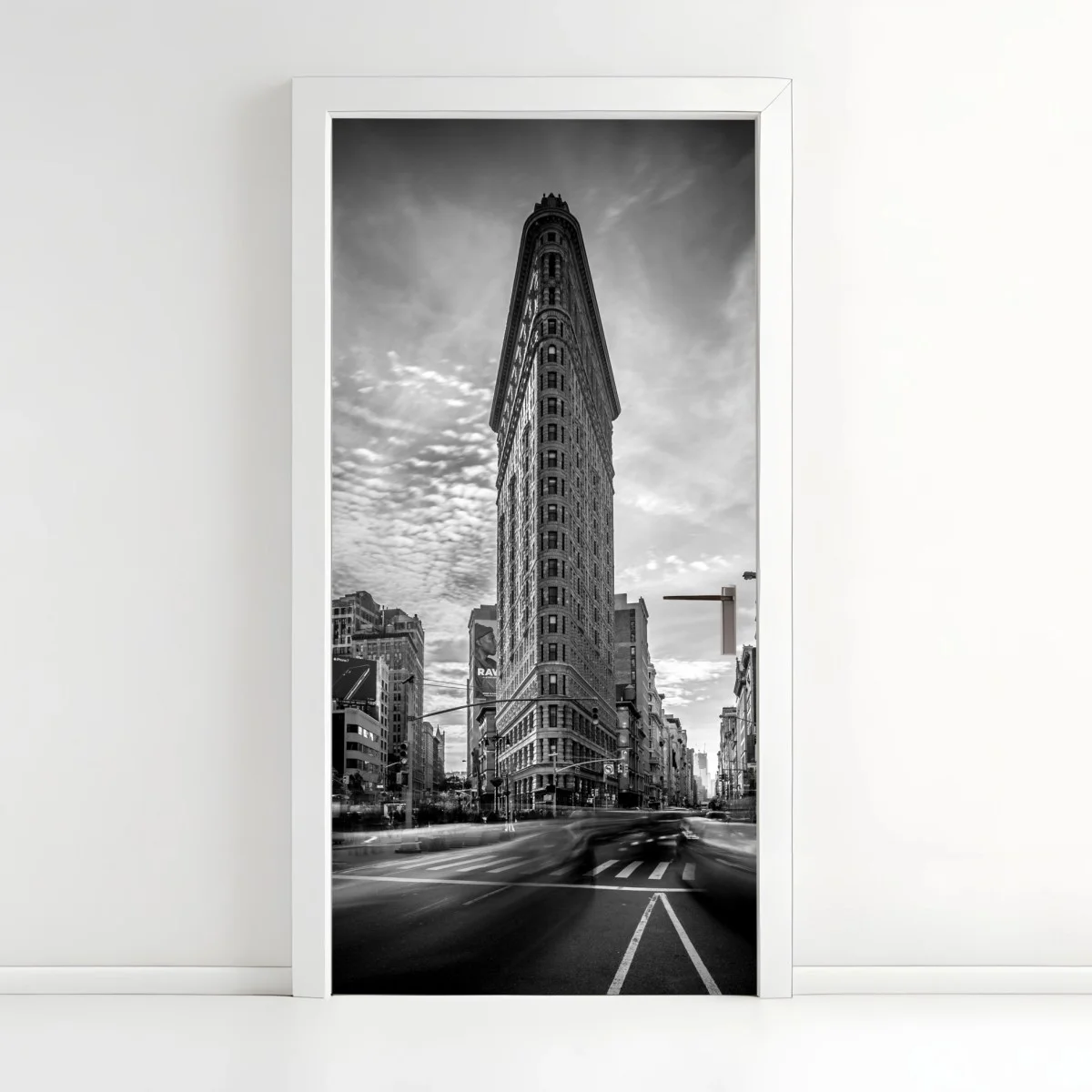 Türaufkleber Flatiron, New York — monochrome architektur – Wallnifity® Türaufkleber Flatiron, New York — monochrome architektur – Wallnifity®