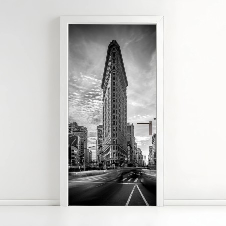 Türaufkleber Flatiron, New York — monochrome architektur – Wallnifity®