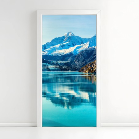 Türaufkleber ruhiger türkisfarbener bergsee – Wallnifity®