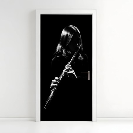 Türaufkleber elegante flötensilhouette – Wallnifity®
