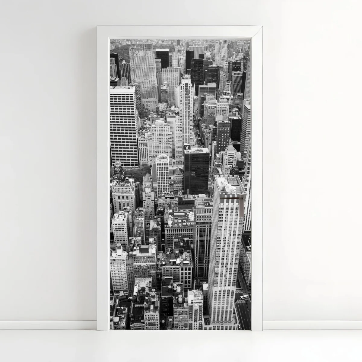 Türaufkleber schwarzweiße stadtsilhouette – Wallnifity® Türaufkleber schwarzweiße stadtsilhouette – Wallnifity®