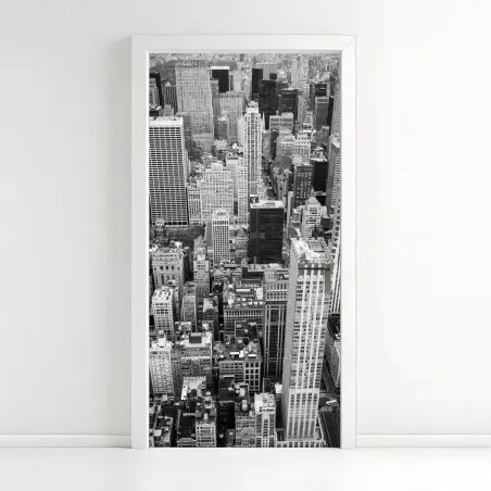 Türaufkleber schwarzweiße stadtsilhouette – Wallnifity®