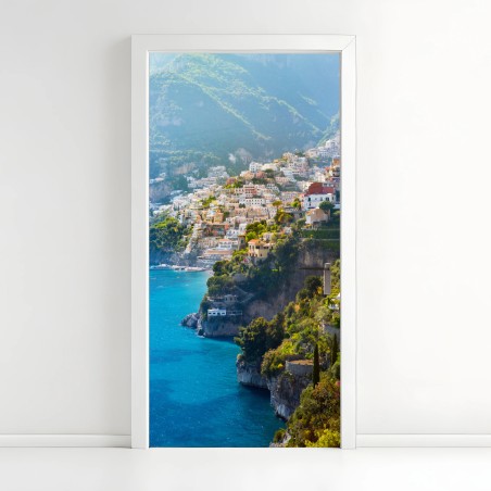 Türaufkleber Positano küstenpanorama an der klippe – Wallnifity®