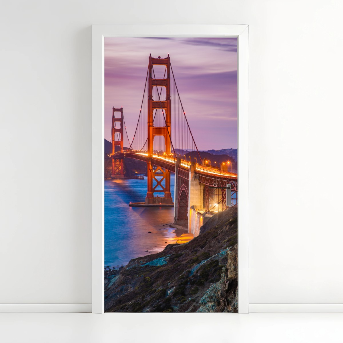 Türaufkleber golden gate bridge bei dämmerung, San Francisco – Wallnifity®
