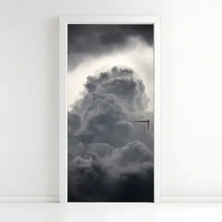 Türaufkleber dramatische graue wolkenlandschaft – Wallnifity®