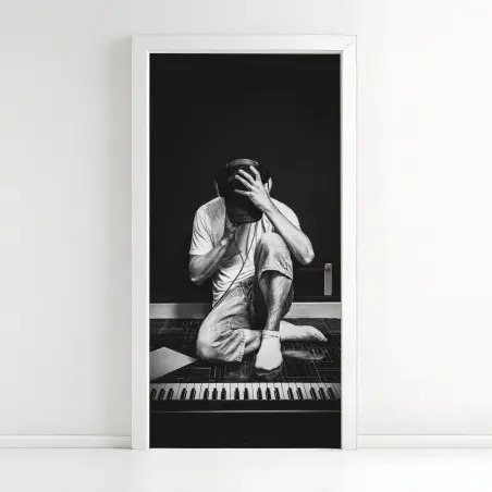 Türaufkleber introvertierter musiker am keyboard – Wallnifity®