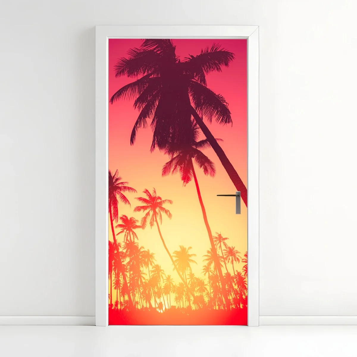 Türaufkleber tropischer sonnenuntergang mit palmen – Wallnifity® Türaufkleber tropischer sonnenuntergang mit palmen – Wallnifity®