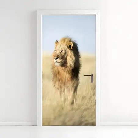 Türaufkleber majestätischer löwe in der steppe – Wallnifity®