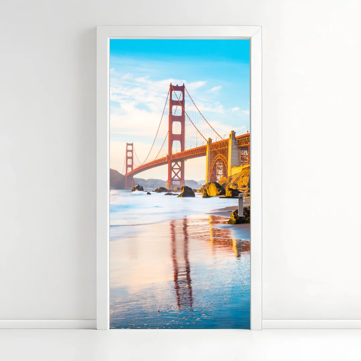 Türaufkleber goldene stunde an der Golden Gate Bridge, Baker Beach – Wallnifity® Türaufkleber goldene stunde an der Golden Gate Bridge, Baker Beach – Wallnifity®